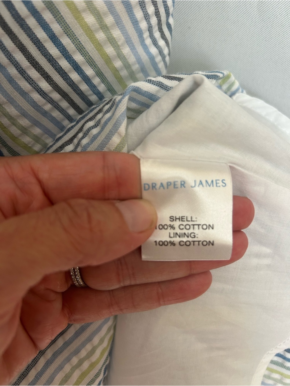 Draper James Seersucker Spaghetti Strap Brystol Striped 100% Cotton Dress Sz 10 - Picture 5 of 12